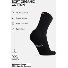 Danish Endurance Tennis Crew Socken 6er Pack Schwarz/Weiß 43-47