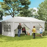 Outsunny Faltpavillon 6 x 3 m inkl. 4 Seitenteile Weiß