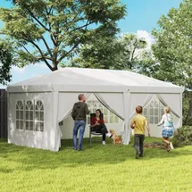 Outsunny Faltpavillon 6 x 3 m inkl. 4 Seitenteile Weiß