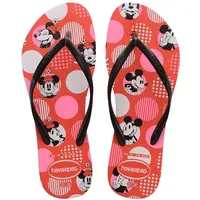 Havaianas Damen Slim Disney Flipflop,Rot Zerquetscht / Schwarz,33/34 EU