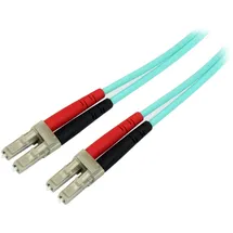 Startech StarTech.com 1 m LC/UPC auf LC/UPC OM4 Multimode Glasfaserkabel, 50/125μm LOMMF/VCSEL Zipcord LWL, 100G Netzwerke, Low Insertion Loss, LSZH LWL Patchkabel