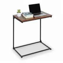 Relaxdays Beistelltisch für Laptop Dunkelbraun,Schwarz