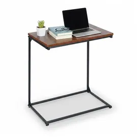Relaxdays Beistelltisch für Laptop Dunkelbraun,Schwarz