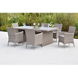 Merxx Teneriffa Set 13tlg. Gartenstuhl 200 x 100 x 0 cm grau 6 St.