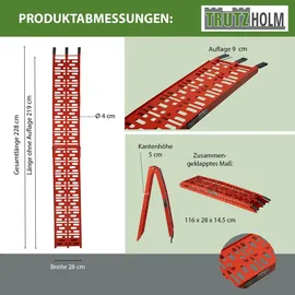 Trutzholm Auffahrrampe 228 cm 680 kg klappbar Aluminium gelocht rot 2 St