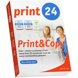 print24 Druckerpapier Kopierpapier 500 Blatt 1 x 500 A4 80g Premium Weiß Testsieger PEFC