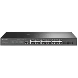 TP-Link TL-SG3428MP V2 Switch mit 24 PoE+ Ports (384 Watt, Zentrales Cloud-Management, In Omada-SDN integriert, IPv6-Unterstützung, Sicheres Netzwerk) Schwarz,