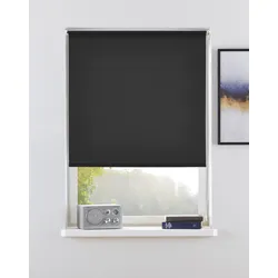Seitenzugrollo MY HOME "THEMSE" Gr. 4, grau (dunkelgrau), B:70cm H:150cm, Polyester, Rollos, Bestseller mit über 3000 4,5-Sterne-Bewertungen, Klemmträger