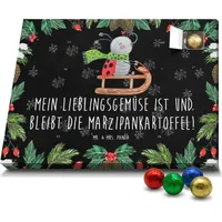 Mr. & Mrs. Panda Schoko Adventskalender Smörle Rodeln - Schwarz - Geschenk, Winter, Marzipan, Schlittenfahren, Schokoladen Adventskalender, Nikola... - Schwarz