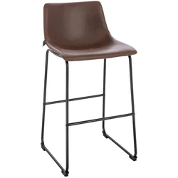SVITA JOHN 2-er Set Barhocker Barstuhl mit Rückenlehne Retro Kunst-Leder Braun