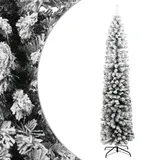 vidaXL Künstlicher Weihnachtsbaum Schlank mit Schnee Grün 240 cm