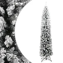 vidaXL Künstlicher Weihnachtsbaum Schlank mit Schnee Grün 240 cm