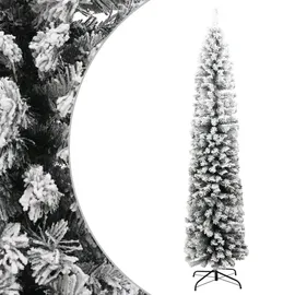 vidaXL Künstlicher Weihnachtsbaum Schlank mit Schnee Grün 240 cm