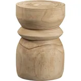 Woood Hocker Bikkel Holz 28 x 40 x 28 cm Beige