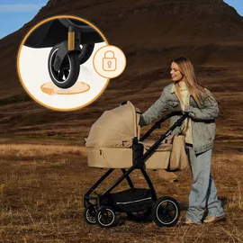 lionelo MERIL 2-in-1 Buggy Kinderwagen 0-48 Monate bis 22 kg, XXL-Babywanne bis 9 kg, große 360°-Geländeräder, Verstellen der Rückenlehne bis zur Liegeposition, Vollfederung, XXL-Verdeck