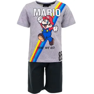 Super Mario Pyjama SUPER MARIO SHORTY PYJAMA Kinder Schlafanzug Jungen + Mädchen 3 4 5 6 7 8 Jahre Gr. 98 104 110 116 122 128 110