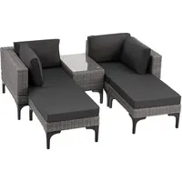 Tectake Bellaria Aluminium Rattan Lounge grau