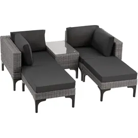 Tectake Bellaria Aluminium Rattan Lounge grau