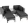 Tectake Bellaria Aluminium Rattan Lounge grau