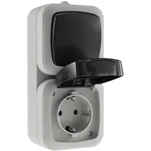 ChiliTec Feuchtraum Kombi-Schalter/Steckdose IP44 250V/10/16A grau