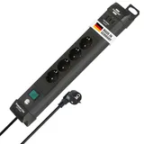 Brennenstuhl Premium-Line Steckdosenleiste 4-Fach mit 2X USB C PD 65W und USB A 18W (Made in Germany, Mehrfachsteckdose mit Schalter und 3m Kabel, Steckerleiste zur Wandmontage) schwarz