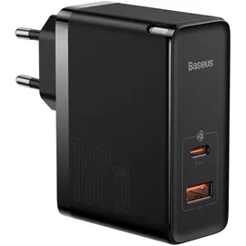 Baseus 100W GaN5 Pro Fast Charger (100 W, 2 Ports), USB Ladegerät, Schwarz
