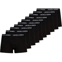 JACK & JONES Solid Trunks black/black S 10er Pack