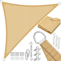 Kesser KESSER® Sonnensegel Sonnenschutz Windschutz HDPE Gewebe wasserabweisend & windabweisend 5-Fach quer vernäht robust | stabil Schattenspender... Garten Balkon Terrasse