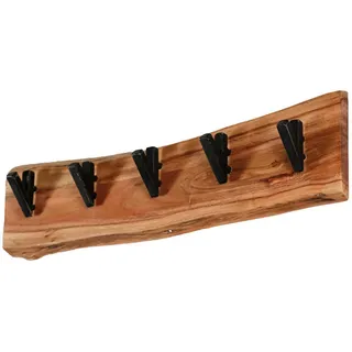 KAWOLA Garderobe NEREA Akazie Metall 5 Haken braun