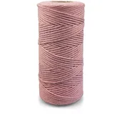 Netuno 1x Makramee Garn Rosa 3 mm 100 m einfach gedreht Baumwollkordel Kordelband Naturkordel Bunte Baumwoll-Bastelschnur für Makramee Garn Kordel Makramee farbig Twisted Macrame Cord Cotton