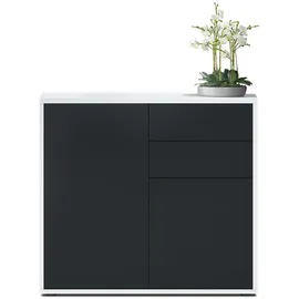 Vladon Ben V1 79 x 74 x 36 cm Weiß matt / Schwarz matt