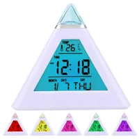 DIGIFLEX Digitaler Pyramiden-Wecker mit 7 Farbwechsel LEDs