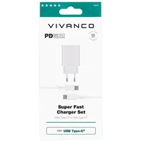 Vivanco USB QC 3.0 18W Home Charger USB-C 1.2m