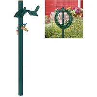 Relaxdays Wasserzapfstelle mit Schlauchhalter, für 45m Schlauch, 2x 1/2"