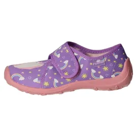 Fischer Markenschuh Klett-Hausschuh Lila 35