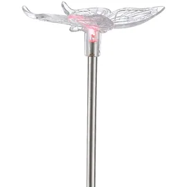 GLOBO Solarleuchte Edelstahl, Kunststoff 4er Set spritzwassergeschützt weiß