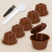5 Wiederverwendbare Kapseln für Dolce Gusto-Maschinen mit Bürste und Messbecher
