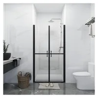 vidaXL Duschtür links 76 x 190 cm schwarz