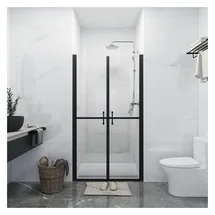 vidaXL Duschtür links 76 x 190 cm schwarz