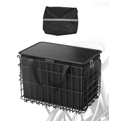 VEVOR Fahrradkorb Hinten 340x210x225mm, faltbarer Hinterradkorb mit Gepäcknetz, herausnehmbarer Innentasche & Abdeckung, Gepäckträgerkorb zum Transport von Hunden, Haustieren, Obst & Lebensmitteln