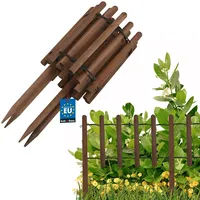 KOTARBAU® Kleiner Holzzaun 30 cm hoch Staketenzaun zum Stecken 180 cm Rollborder Gartenzaun Holz Beetumrandung Rollboarder Teichzaun Beetzaun Beeteinfassung