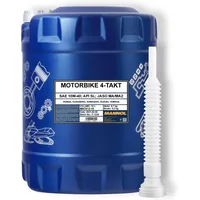 10L Mannol 4-Takt Motoröl Motorbike Motorrad Öl 10W-40 API SL JASO + Schlauch