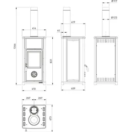 La Nordica-Extraflame Tea 5.0 Anthrazit 7 kW