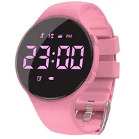 Fitnessuhr (Kein App) Schrittzähler Uhr Digitale Armbanduhr Herren und Damen Digitaluhr Sportuhren mit Messung des Schrittes, Kalorienverbrauchs und der Distanz, Rosa