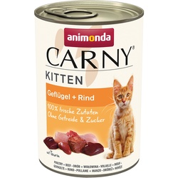 12x 400g Carny Kitten: Geflügel & Rind Animonda Nassfutter für Katzen