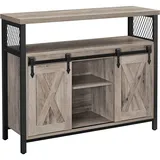 VASAGLE Sideboard, Küchenschrank, Aufbewahrungsschrank, mit 2 Schiebetüren, 33 x 80 cm,