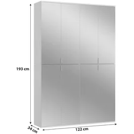 MID.YOU Drehtürenschrank Projekt X 130 x 193 x 34 cm Weiß