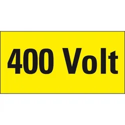 Aufkleber I Warnschild 400 Volt, RoHS konform, Folie, selbstklebend, 148x74mm
