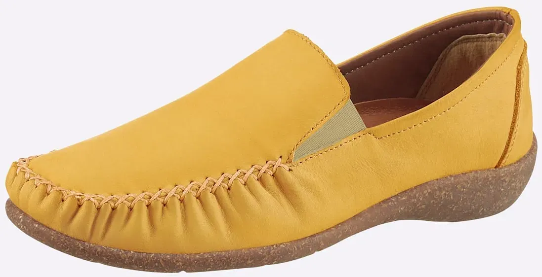 Slipper LORETTA, Damen, Gr. 38, gelb, Glattleder, Schuhe Slipper