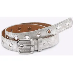 Synthetikgürtel HEINE, Damen, Gr. 95, silber (silberfarben), Gürtel